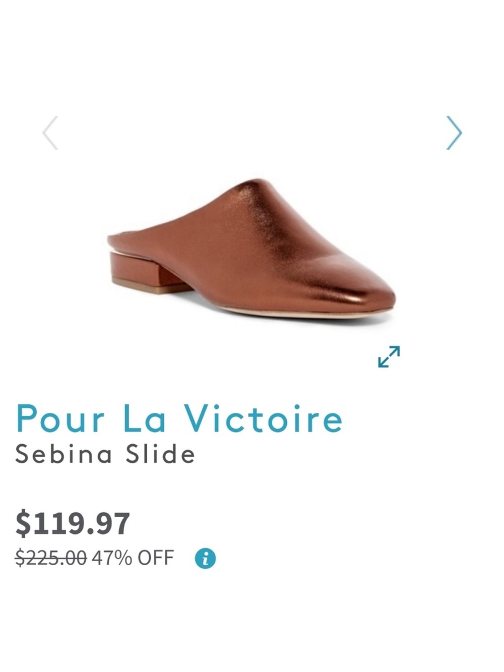Pour La Victoire - Metallic Leather Gold Sebina Slides